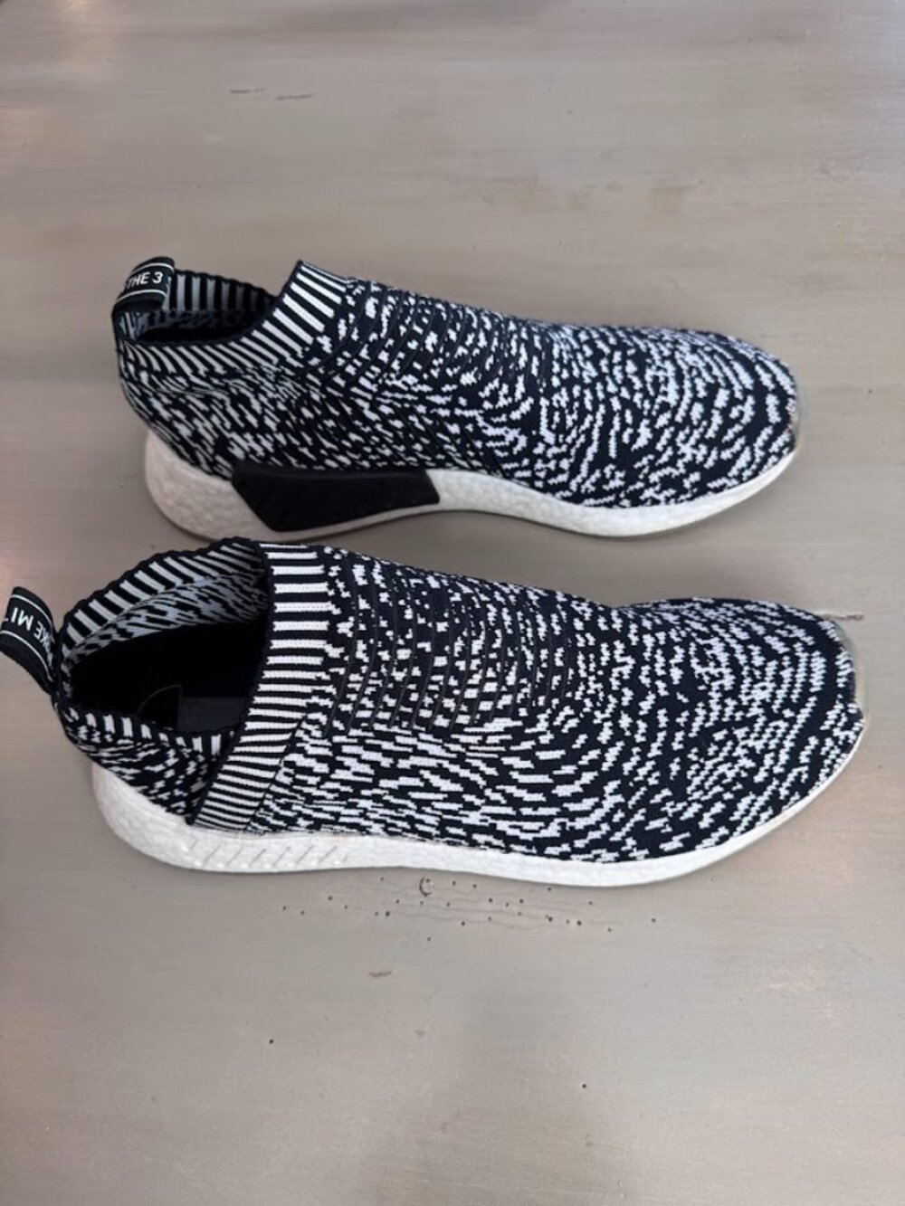 Adidas NMD CS2 Primeknit Sashiko, Zebra BY3012 - Men’s US 12.5 Pre-Owned No Box